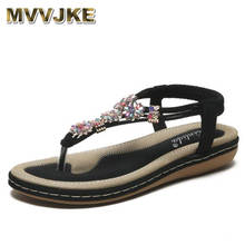 MVVJKE Summer new Shoes Woman flat bohemian sandals Sandalias Woman Shoes Woman thongs color rhinestones women sandals 2024 - buy cheap