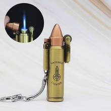 Flint Jet Torch Compact Lighter Retro Bullet Key Chain Turbo Butane Cigar Lighter Metal Gas Cigarette Windproof Pocket Lighter 2024 - buy cheap