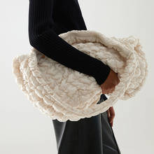 Bolsa de ombro de luxo, bolsa casual, de mão, grande capacidade, em nylon, de algodão, transversal, para inverno 2024 - compre barato