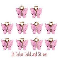 Flatfoosie 10Pcs/set 16Color Shining Butterfly DIY Jewelry Accessories Acrylic for Making Earring Necklace Pendant Material 2024 - buy cheap