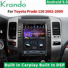 Krando Android 9,0 4G 10,4 "estilo Tesla de pantalla Vertical de navegación del coche para Toyota Prado 2002-2009 lexus GX470 Multimedia Carplay 2024 - compra barato