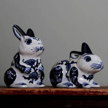 Creative Retro Ceramics Simulation Animal Crafts Decoration Rabbit Cat Modern Home Living Room Decorations Room Furnishings 2024 - buy cheap