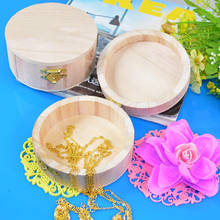 Round Wooden Storage Box Handmade Jewelry Organizer Soap Crafts Case Wood Mud Base Case Art Decor Kids DIY 2024 - buy cheap