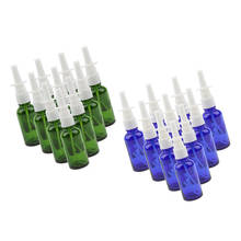 10 botellas de Spray Nasal recargables vacías de vidrio portátil de viaje, 30ml, azul y verde 2024 - compra barato