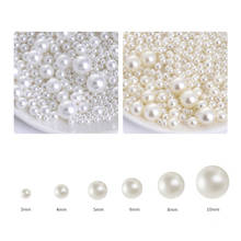 Cuentas redondas de perlas de imitación ABS sin agujero, accesorios para fabricación de joyas hechas a mano, 50-1000 piezas, 1,5-10mm 2024 - compra barato