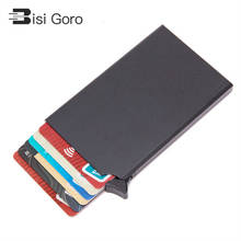 BISIGORO New RFID Credit Card Holder Anti-theft Smart Wallet Thin ID Card Case 2021 Unisex Automatically Solid Metal Card Wallet 2024 - buy cheap