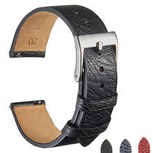 BEAFIRY-Correa de cuero genuino para huawei fossil, correa de reloj de liberación rápida, 18mm, 20mm, 22mm, negro, azul oscuro, rojo 2024 - compra barato
