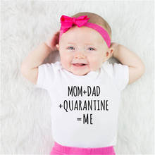 Mom+Dad+Quarantine=Me Funny Baby Announcement Onesies Pregnancy Reveal Bbay Bodysuit Cotton Short Sleeve Newborn Outfit Clothes 2024 - buy cheap