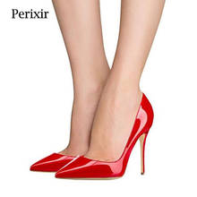 Perixir Women's Red Patent Leather High-Heeled Shoes Pointed Toe Pumps 2021 Summer New Simple Ladies Stiletto Shoes Size 35-44 2024 - buy cheap