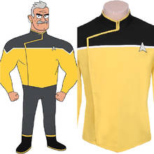 Star cosplay trek: decks inferiores masculino feminino amarelo uniforme traje adulto casaco jakcet terno halloween carnaval terno 2024 - compre barato