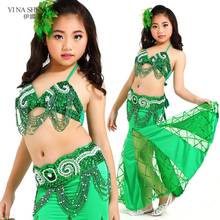 Belly Dance Costume 2pcs Bra And Belt Set Performance Wear Girls Dance Children Bellydance Clothes Suit For Kids 2024 - buy cheap