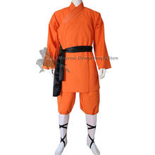 Children Adults Orange Cotton Shaolin Monk Kung fu Robe Martial arts Suit Tai chi Wing Chun Uniforms 2024 - buy cheap