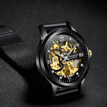 FNGEEN-Reloj de pulsera para hombre, accesorio Masculino de pulsera con mecanismo automático de esqueleto de malla, disponible en color dorado, 2020 2024 - compra barato