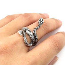 New Retro Punk Personality Exaggerated Snake Ring Opening Adjustable Ring Jewelry 2024 - buy cheap
