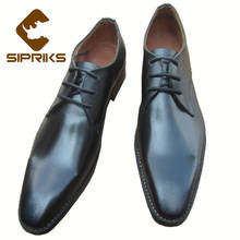 SIPRIKS/Мужские модельные туфли из натуральной кожи; итальянская обувь ручной работы Goodyear; кожаная обувь в стиле дерби; мужской официальный смокинг 2024 - купить недорого