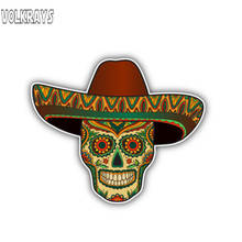 Volkrays Personality Car Sticker Mexican Sugar Skull Pattern Accessories Waterproof Cover Scratches Vinyl Decal,10cm*13cm 2024 - buy cheap