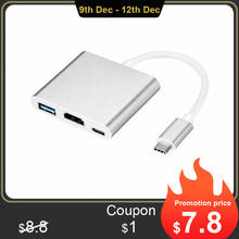 Type C USB 3,1-USB-C 4K HDMI USB 3,0 кабель-адаптер 3 в 1 концентратор для Macbook Pro 2024 - купить недорого