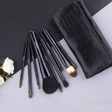RANCAI-brochas de maquillaje de lujo, 9 unidades, base en polvo, colorete, sombra de ojos, Kabuki, cosméticos, herramientas con Funda de cuero 2024 - compra barato