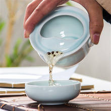 Gaiwan-juego de té de Kung Fu de carpa 3D Celadon, elegante y de alta calidad, incluye 1 tetera, tetera bonita y fácil. 2024 - compra barato