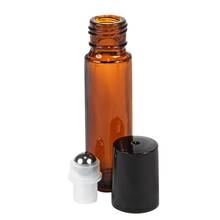 Botellas de vidrio con Roll-on, ámbar, 10ml, con bolas de rodillo de acero inoxidable, 652C 2024 - compra barato