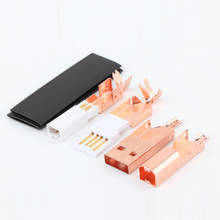 One Set Tellurium copper Rose Gold Plated USB A + USB B Type A-B Plug For DIY USB cable, electrical plug, ac 500v r.m.s, 1amp 30v ac, standard grounding, 30m ω max, 500m ω min 2024 - buy cheap