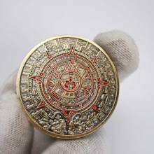 Maya mexicana azteca calendario Prophecy cultura bronce plateado réplica moneda conmemorativa coleccionables 2024 - compra barato