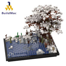 Buildmoc City Street View Christmas Tree on a Lake Winter Model Buidling Blocks  Ideas Friends Kid Toys For Children Gift 854PCS 2024 - buy cheap