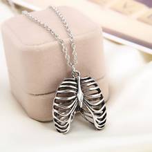 Gothic Vintage Rib Cage Pendant Necklace For Women Men Punk Rock Anatomical Skeleton Heart Party Hot Trendy Jewelry Retro Gifts 2024 - buy cheap