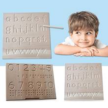 Tablero de escritura cognitiva para niños, tablero de madera con números del alfabeto en inglés, juguete educativo multifuncional para edades tempranas 2024 - compra barato