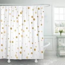 Silver Gold Scattered Shiny Polka Dot Pattern Yellow Confetti Shower Curtain Waterproof Polyester Fabric 60 x 72 Inches 2024 - buy cheap