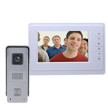 Видеодомофон, проводной дверной звонок TFT 7 дюймов, связь через Intercom, 700TVL, инфракрасная камера, поддержка разблокировки дверей 2024 - купить недорого