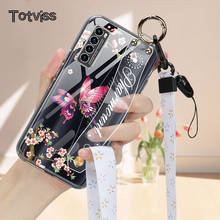 For Xiaomi Mi 10T note 10 Lite POCO 9T A1 A2 8 Lite 9 SE Mix 2 2S Case Flowers Shockproof Clear Wrist Strap Holder Cover 2024 - buy cheap