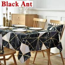 Mantel de algodón con estampado negro a prueba de aceite para exteriores, cubierta Rectangular para mesa de té, decoración, ZB-JD002 #40 2024 - compra barato