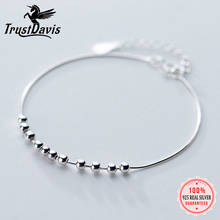 TrustDavis Genuine Fashion 925 Sterling Silver Sweet Beads Snake Chian 16cm Bracelet For Women Girls Lady Jewelry Gift DS2374 2024 - buy cheap