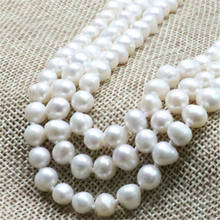 Joyería popular collar envío gratis nuevo estilo de moda diy 3 filas 7-8mm blanco collar de perlas naturales cultivadas Akoya 17-21 "MY4571 2024 - compra barato