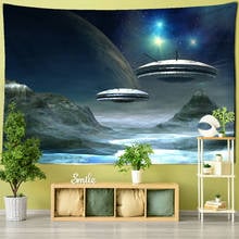 Spaceship Tapestry Wall Hanging Interstellar Sci-fi Printing Bohemian Hippie Dormitory Study Background Decor 2024 - buy cheap