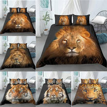 3D Bedding Set 2/3 Piece Queen Size Tiger Lion Head Print Duvet Cover with 1/2 Pillow Covers 3D Duvet Cover Comforter Cover 2024 - buy cheap