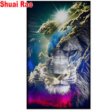 5D diy diamond embroidery fantasy lion diamond mosaic 3d picture square diamond painting cross stitch handicrafts and hobbies , 2024 - buy cheap