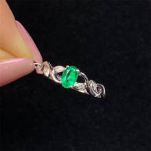 Elegant Natural Emerald Rings Sterling 925 Sliver Gemstone Oval  Fine Jewelry for Wedding Party Women Gift 2024 - buy cheap