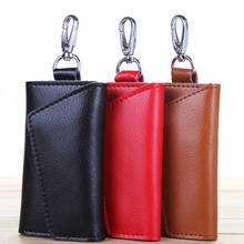 Genuine Leather Keychain Men Women Key Holder Organizer Pouch Cow Split Car Key Bag Wallet Housekeeper Key Case Mini Card Bag 2024 - buy cheap