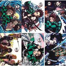 Póster de Anime Demon Slayer Kimetsu no Yaiba, póster en relieve de Kamado, Nezuko, Tanjirou, pegatinas para regalos, 8 unids/set por Set 2024 - compra barato