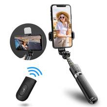 Pau de selfie com luz de led, sem fio, bluetooth, 4 em 1, dobrável, tripé extensível, com luz de preenchimento, para celular ios, android 2024 - compre barato
