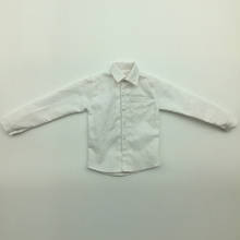 1/6 Scale White Long Sleeve Dress Shirt for 12''    Male Action Figure 2024 - compre barato