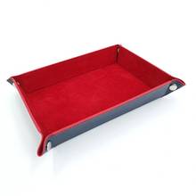 Rectangle PU Leather Dice Trays Foldable Storage Box Table Games Key Coin Box PXPF 2024 - buy cheap