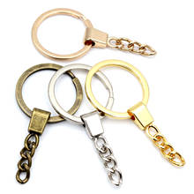 10pcs/lot Key Ring ( Ring Size: 30mm ) Key Chain Rhodium Bronze Gold Plated 50mm Long Round Split Keychain Keyrings Wholesale 2024 - buy cheap