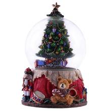 Resin Music Box Crystal Ball Snow Globe Glass Lights Gift With Speaker Spinning Christmas Tree Crafts Desktop Decoration 2024 - buy cheap