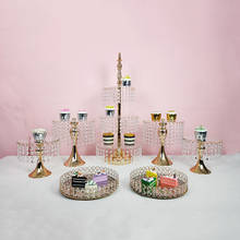 Soporte de acrílico dorado de 3 niveles para cupcakes, herramientas de cumpleaños para el hogar, decoración, 7 unidades 2024 - compra barato