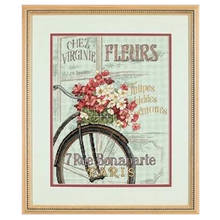 Free Delivery Top Quality Lovely Counted Cross Stitch Kit Parisian Bicycle Bike Paris Fleurs dim 35195 2024 - buy cheap