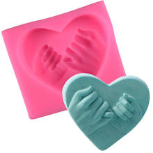 Love Heart Shape Hand Hook Silicone Soap Molds DIY Fondant Cake Baking Mould Handmade Soap Decoration Valentine's Day Gifts 2024 - buy cheap
