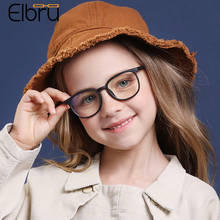 Elbru óculos infantil de silicone, armação quadrada antiluz azul para meninos e meninas, óculos de proteção tr90 para computador 2024 - compre barato